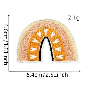 Iron on Embroidery Brown <b>pink</b> Color rainbow butterfly Flower Goodvibes Patch for Clothes Hat Decoration - Product Image 2