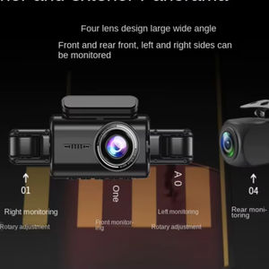 Nouvel enregistreur vidéo de voiture anti-rayures à 360 degrés Angle mort Conception à quatre lentilles Mode sentinelle Surveillance du stationnement 1 an de conduite - Product Image 5