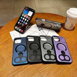 Custodia per telefono magnetica all'ingrosso per <span class=keywords><strong>iPhone</strong></span> 15 Pro Max 14 13 12 <span class=keywords><strong>11</strong></span> <span class=keywords><strong>Cover</strong></span> <span class=keywords><strong>protettiva</strong></span> TPU PC con cavalletto in metallo - Product Image 4