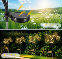 Lampes solaires étanches pour l'extérieur, à piquer dans le sol, scintillantes, blanc chaud, alimentées par énergie solaire, décoration de festival, feux d'artifice LED