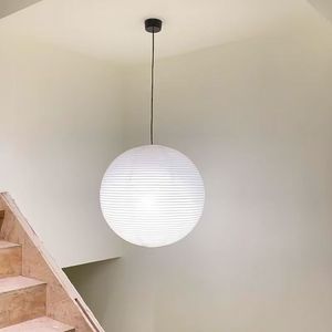 Lustre rond en papier Gold Rush, blanc, 30 cm, LED, pour la maison, la chambre à coucher, le bureau, style nordique - Product Image 4