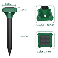 2 packs de répulsifs solaires à ultrasons pour animaux-répulsif solaire à vibration de serpent-répulsif pour animaux-répulsif à gopher et chasseur de campagnols