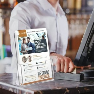 Cửa hàng bán lẻ Countertop nhựa Flyer Kệ hiển thị rõ ràng Acrylic <span class=keywords><strong>Brochure</strong></span> chủ - Product Image 4