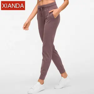 สตรี Jogger กางเกงเปล่าไนลอน Spandex Sweatpants ความยาวเต็มวิ่ง Leggings Plain Joggers