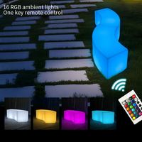 Ensemble de meubles de jardin lumineux à LED pour salon extérieur, comprenant chaises, tables et canapés sectionnels, idéal pour les fêtes et événements (Dropshipping)