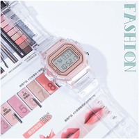 Montres électroniques pour femmes et hommes, bracelet en silicone or rose, montre-bracelet numérique LED transparente, montre de sport, Relogio Feminino