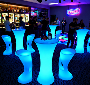 Table de cocktail LED à changement de couleur, éclairage de bar de discothèque, table LED - Product Image 5