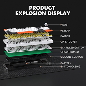 CUSTOM DIY ZA87 USB Type-C Gaming Mechanical Keyboard 2.4G RGB <b>Wireless</b> English/Russian/Korean Screen Anti-Ghosting Multi-Keys D - Product Image 5