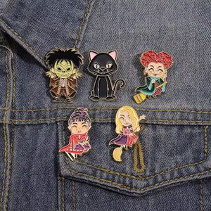 Venta al por mayor película personaje Pin insignia lindo dibujos animados divertido montar escoba Gato Negro estilo broche de alta calidad Chic suave esmalte Pin - Product Image 4