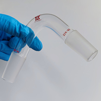 Adaptateur de distillation coudé à 75 degrés en verre borosilicate à paroi épaisse pour verrerie de laboratoire de chimie, personnalisé OEM