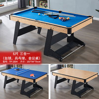 Table de billard convertible de 6 pieds pliable de 6 pieds multi-jeux à manger Tennis de table Mini table de billard 3 en 1 pour enfants et adultes