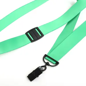 No MOQ Whole Sale High Quality Plain Lanyard Solid Color In Stock Promotional Gift Custom Logo Recycled Polyester Lanyard