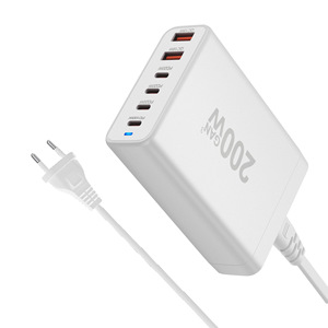 Chargeur de bureau multifonction 200W 6 ports, charge rapide, nitride de gallium 4C2A, chargeur au nitride de gallium - Product Image 4