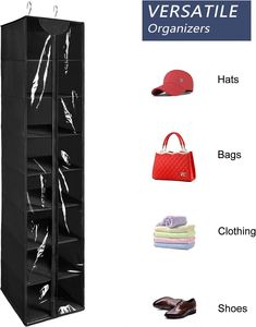 8-Tier Clear PVC Hanging Closet Organizer Portable Wardrobes With Zipper Sweater Shoe Storage Shelves Closet <b>Cover</b> Hanging Items - Product Image 3