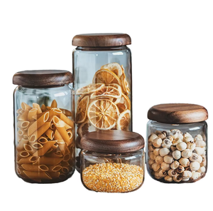 YOLOWE HOME Large Capacity Glass <b>Storage</b> Containers <b>Kitchen</b> Food <b>Storage</b> Jars Lids Spice Jars Bottles Airtight Leak-Proof Modern - Product Image 1