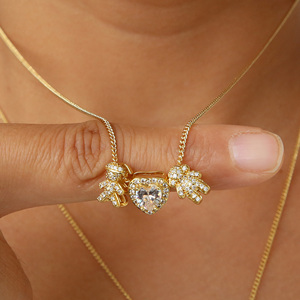 Collar con Colgante de Latón en Forma de Corazón con Piedras de Nacimiento de 12 Meses, Chapado en Oro de 18K, para Niños <span class=keywords><strong>y</strong></span> Niñas, Regalo para el Día de San Valentín, Festival de <span class=keywords><strong>la</strong></span> <span class=keywords><strong>Amistad</strong></span> - Product Image 2