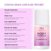 Vente en gros Colle cosmétique extra tenue pour le corps pour vêtements Lavable Roll on Stick Colle pour le corps Adhésif résistant à l'eau Colle pour la peau du corps