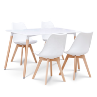 Ensemble Moderne de Table et 4 Chaises pour Restaurant, Cuisine ou Extérieur