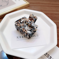 Barrette à cheveux en acrylique de haute qualité, petite, 5 cm, décorative, carrée, en acétate imitation écaille de tortue, barrette à cheveux en feutre imitation écaille
