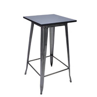 Table de bar carrée moderne et durable en aluminium et bois pour hôtel, appartement, atelier, usage commercial