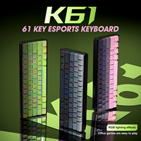 Teclado Mecánico Compacto con Cable al 60%, OEM, 61 Teclas, Mini PC, Interruptores Azules, Bajo Perfil, Retroiluminación RGB, para Programadores y Gamers, Venta al Por Mayor