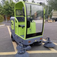Mini balayeuse électrique robuste autoportée pour le nettoyage des rues