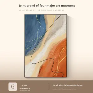 لوحة زيتية مرسومة يدويًا لغرفة المعيشة من موفي، لوحة حائط عصرية مطبوعة بالأشعة فوق البنفسجية بـ 6 ألوان، لوحة راقية لخلفية الأريكة - Product Image 6