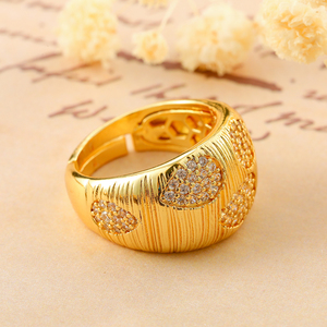 Bagues de mode rayées plaquées or 18 carats pour femme, ajustables, pour l'UE/les États-Unis/Dubaï - Vente en gros, Dropshipping et Personnalisation en usine - Product Image 4