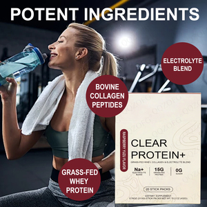 Poudre de protéines isolées de lactosérum transparente OEM en promotion avec électrolytes – Complément protéiné pour le développement musculaire - Product Image 4