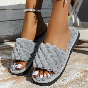 Women's Comfortable and Versatile Evergreen Faux Fur Canvas Wool Home Decor for Spring and All Seasons - Product Image 6