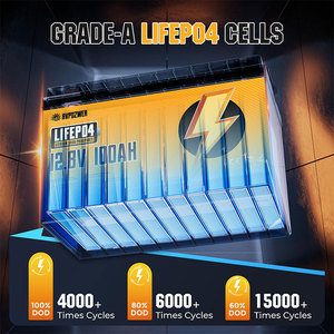 แบตเตอรี่ลิเธียมไอรอนฟอสเฟต 12v 24v 48v 100ah 200ah 300ah แบบ Deep Cycle สำหรับเก็บพลังงาน พร้อมระบบ BMS 1961 Lifepo4 สำหรับ EU US - Product Image 4
