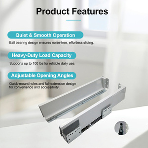 Heavy Duty Locking <strong>Drawer</strong> <strong>Slides</strong> Soft Closing <strong>Drawer</strong> <strong>Slide</strong> With Square Shape Side Panel - Product Image 2