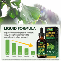 Lenm 60ml Veganes Natürliches Ginkgo Biloba Blattextrakt Nahrungsergänzungsmittel Gehirn- & Konzentrationsunterstützung Ginkgo Biloba Flüssige Tropfen für Männer & Frauen