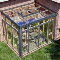 Vente directe usine : Véranda autoportante Sunny Joy en alliage d'aluminium à toit plat, 4 saisons, pour jardin d'hiver, chambre et extérieur