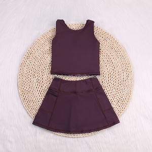 Nouveau design Vêtements de yoga pour enfants Ensembles de deux pièces pour enfants Vêtements de sport Jupes athlétiques d'entraînement pour filles Tenues - Product Image 3