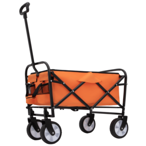 Chariot pliable DUFFGH, chariot à quatre roues orange, chariot utilitaire pour l'épicerie et le camping - Product Image 3