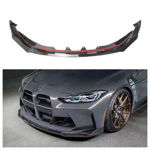 Lèvre de pare-chocs avant en fibre de carbone véritable style V pour <span class=keywords><strong>BMW</strong></span> M3 <span class=keywords><strong>G80</strong></span> M4 G82 G83 2021+ – Séparateurs de lèvre avant 3 pièces - Product Image 1