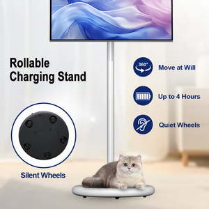 Écran LCD TV intelligent tactile de 21,5 pouces, moniteur portable, support de sol mobile sans fil, blanc, HD1080 1080p Full HD pour utilisation en hôtel - Product Image 6