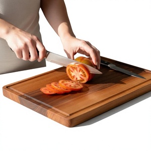 Tabla de Cortar Rectangular de Madera Natural Sostenible con Diseño de Tablero de Ajedrez, 1.5 cm de Grosor, Apta para Lavavajillas, Tabla de Carnicero para Cocina - Product Image 3