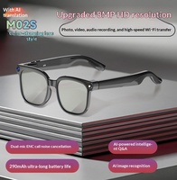 Lunettes Intelligentes Photochromiques à Grande Monture avec Caméra HD 800W, Enregistrement, Traduction IA, Assistant Vocal Intelligent, Utilisation Extérieure, Contrôle Tactile
