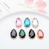 Pendentif en cristal goutte d'eau colorée avec boucle unique clair ovale larme verre breloques boucle d'oreille collier cheveux bijoux accessoires