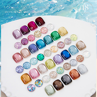 Ensemble de vernis à ongles magnétique effet œil de chat Moonlight 48 couleurs, effet perles de verre et cristaux délicats, 15 ml, gel LED UV pour salon de manucure