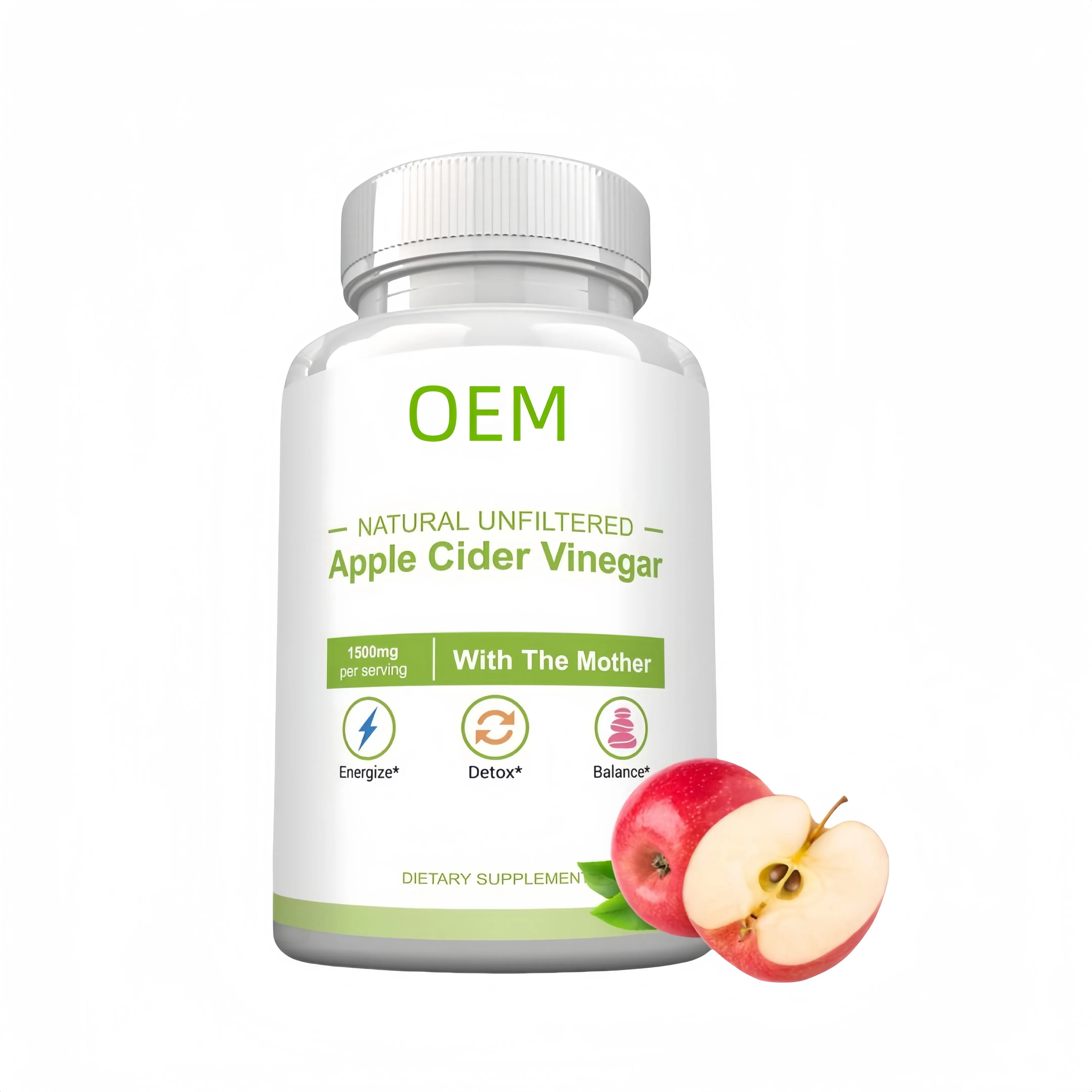 Capsules organiques de perte de poids de vinaigre de cidre de pomme pour la désintoxication intestinale de santé
