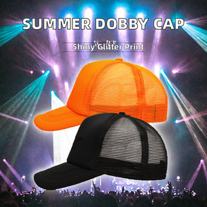 Casquette de baseball 5 panneaux en éponge filetée, style Dobby, avec visière pare-soleil et nœuds, personnalisable avec logo imprimé ou brodé, 100% coton, vente en gros usine pour l'été - Product Image 2