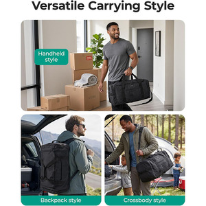 <span class=keywords><strong>Bolsa</strong></span> de Viaje Plegable de Poliéster Vintage de 60L con Cierre de Cremallera, Mochila de Viaje 4 en 1, <span class=keywords><strong>Bolsa</strong></span> de Fin de Semana - Product Image 3