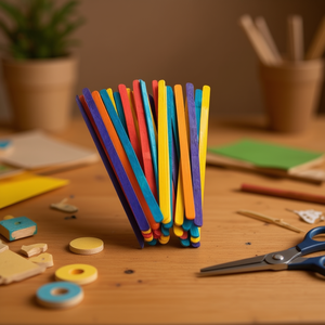 Ilan Palito De Madera 1.3x6x190Mm Bastoncini di Legno Colorati per Artigianato 50 Pezzi - Product Image 3