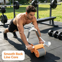 Rodillo Abdominal para Entrenamiento de Cuerpo Completo para Adultos, con Rebote Automático, Equipo de Fitness para el Hogar, para Ejercicios de Pérdida de Grasa Abdominal y de Cintura