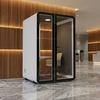 UNIBOOTH Cabine de concentration insonorisée 33 dB, ignifuge ISO 23351, à montage rapide, design intérieur élégant, pour laboratoire créatif, atelier, direct usine