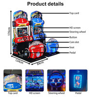 JOYMAX Machine de jeu d'arcade de course de voitures rapide à monnayeur pour enfants, thème dessin animé, pour centre de jeux