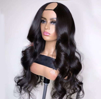 Meilleure Vente Perruque U-Part en Cheveux Indiens Bruts 100% Naturels, Ondulés et Mouillés, Cheveux Humains Non Traités, Fournisseur de Perruques U-Part en Cheveux Humains Cambodgiens